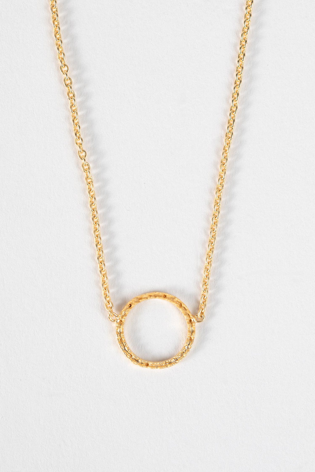 Necklace ring pend w/fine chain metal .5Dx16L gold