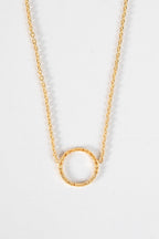 Necklace ring pend w/fine chain metal .5Dx16L gold