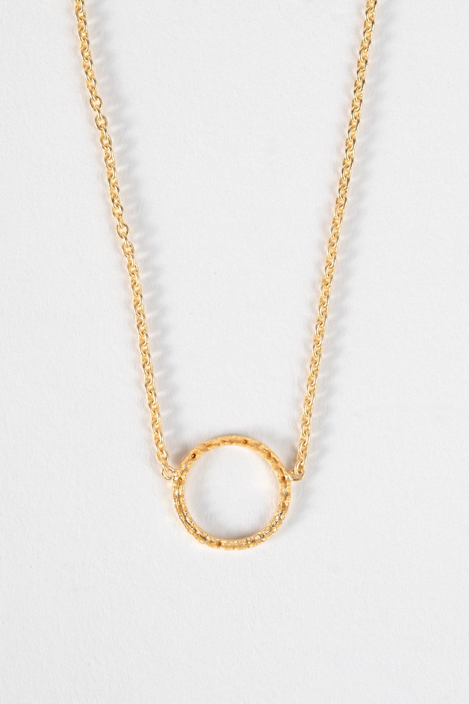 Necklace ring pend w/fine chain metal .5Dx16L gold