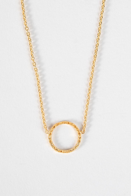 Necklace ring pend w/fine chain metal .5Dx16L gold