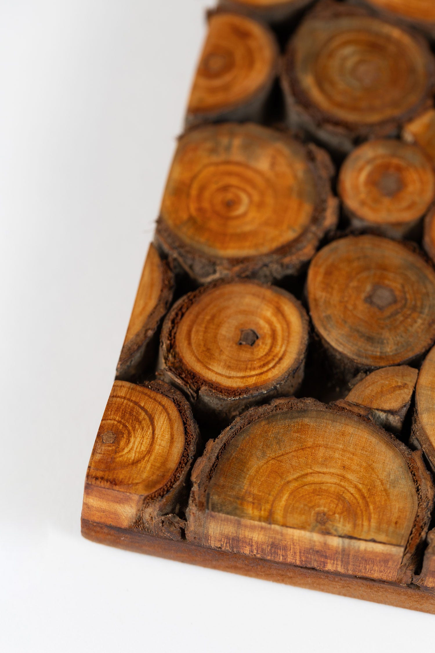 Trivet wood slice mango/poplar/MDF 8x8x1 brown