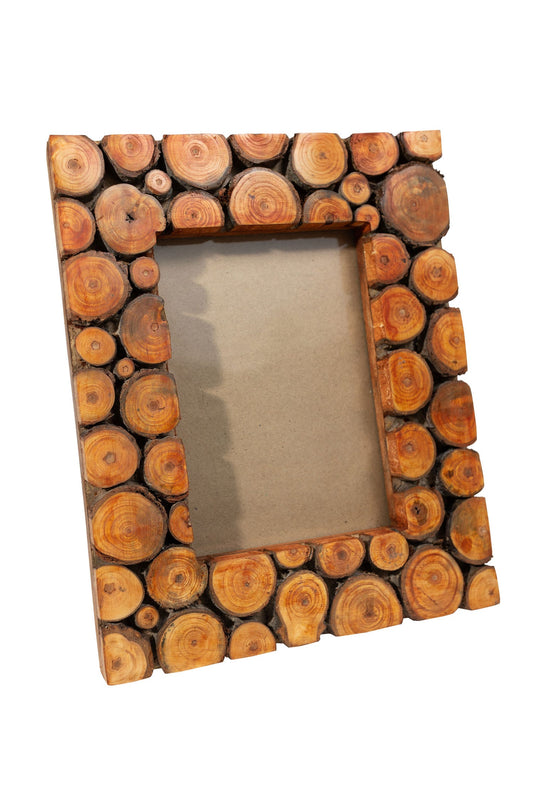 Frame wood slice f/5x7 mango/poplar 8x10 brown