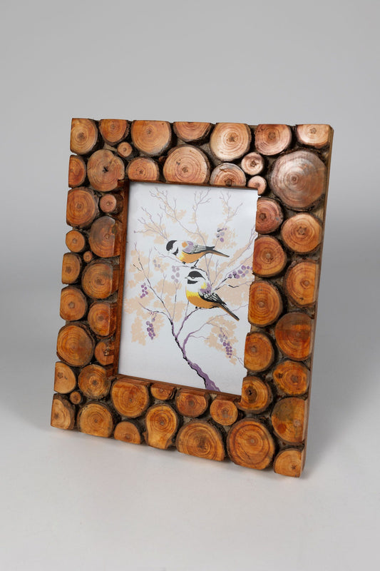 Frame wood slice f/5x7 mango/poplar 8x10 brown
