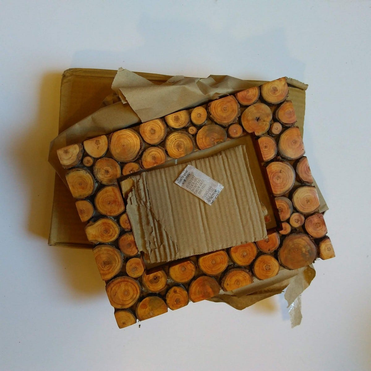Frame wood slice f/5x7 mango/poplar 8x10 brown