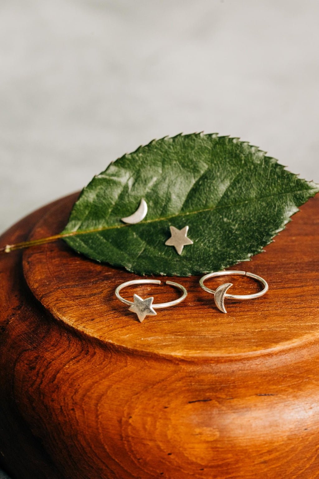 Ring silver crescent moon M/3 metal adj silv color