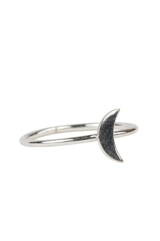 Ring silver crescent moon M/3 metal adj silv color