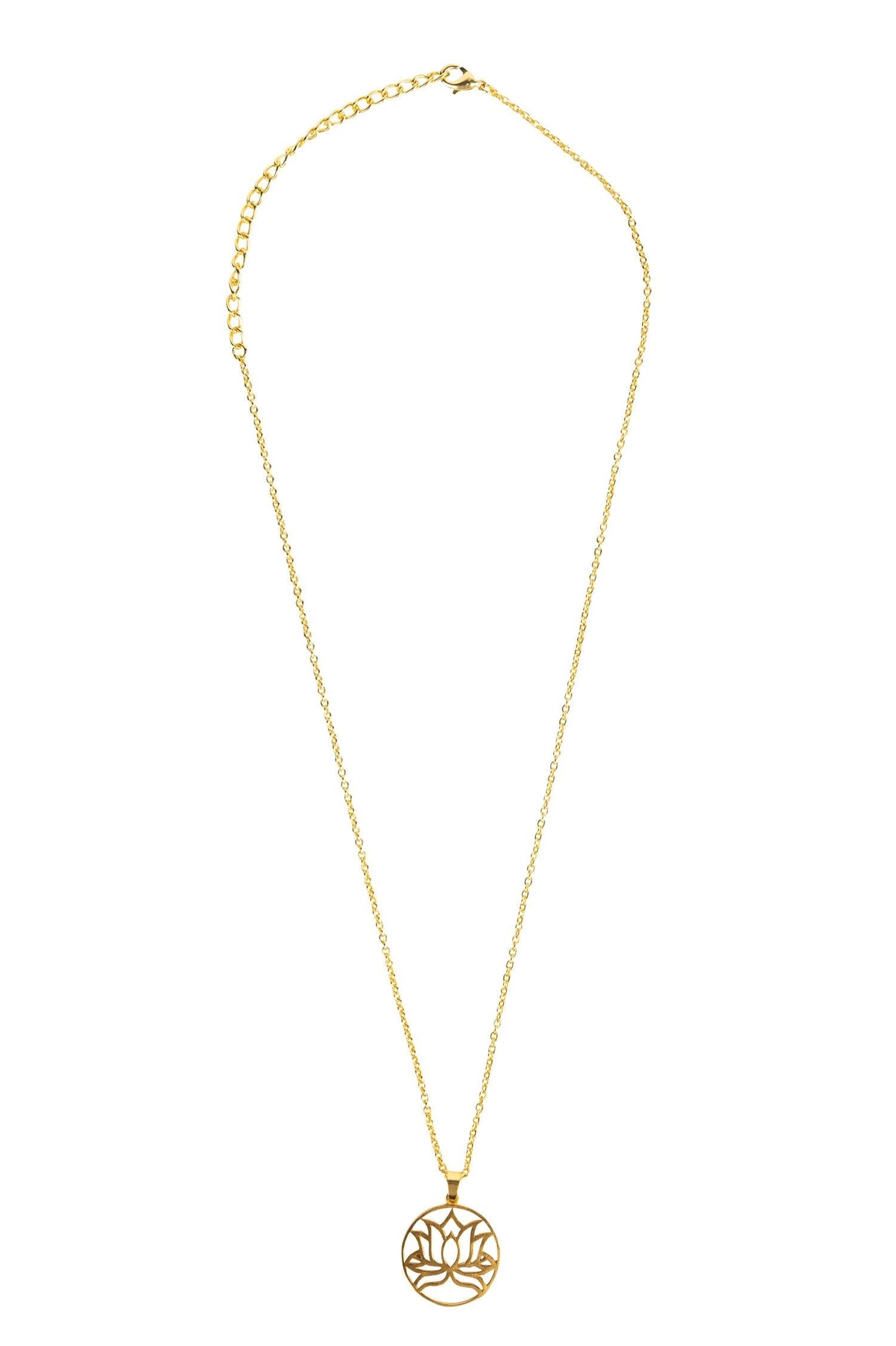 Necklace lotus pendant flash gold/metal 20L gold