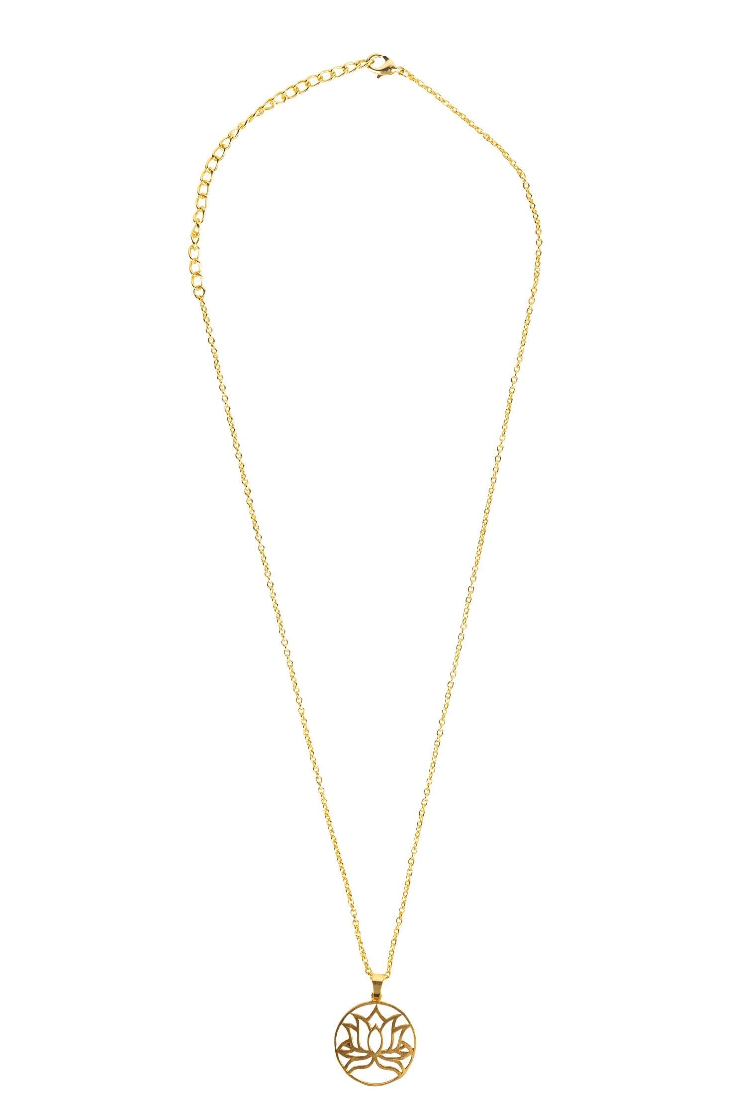 Necklace lotus pendant flash gold/metal 20L gold