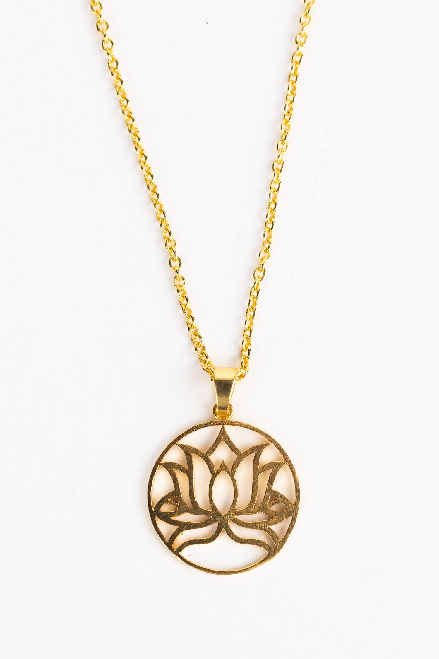 Necklace lotus pendant flash gold/metal 20L gold