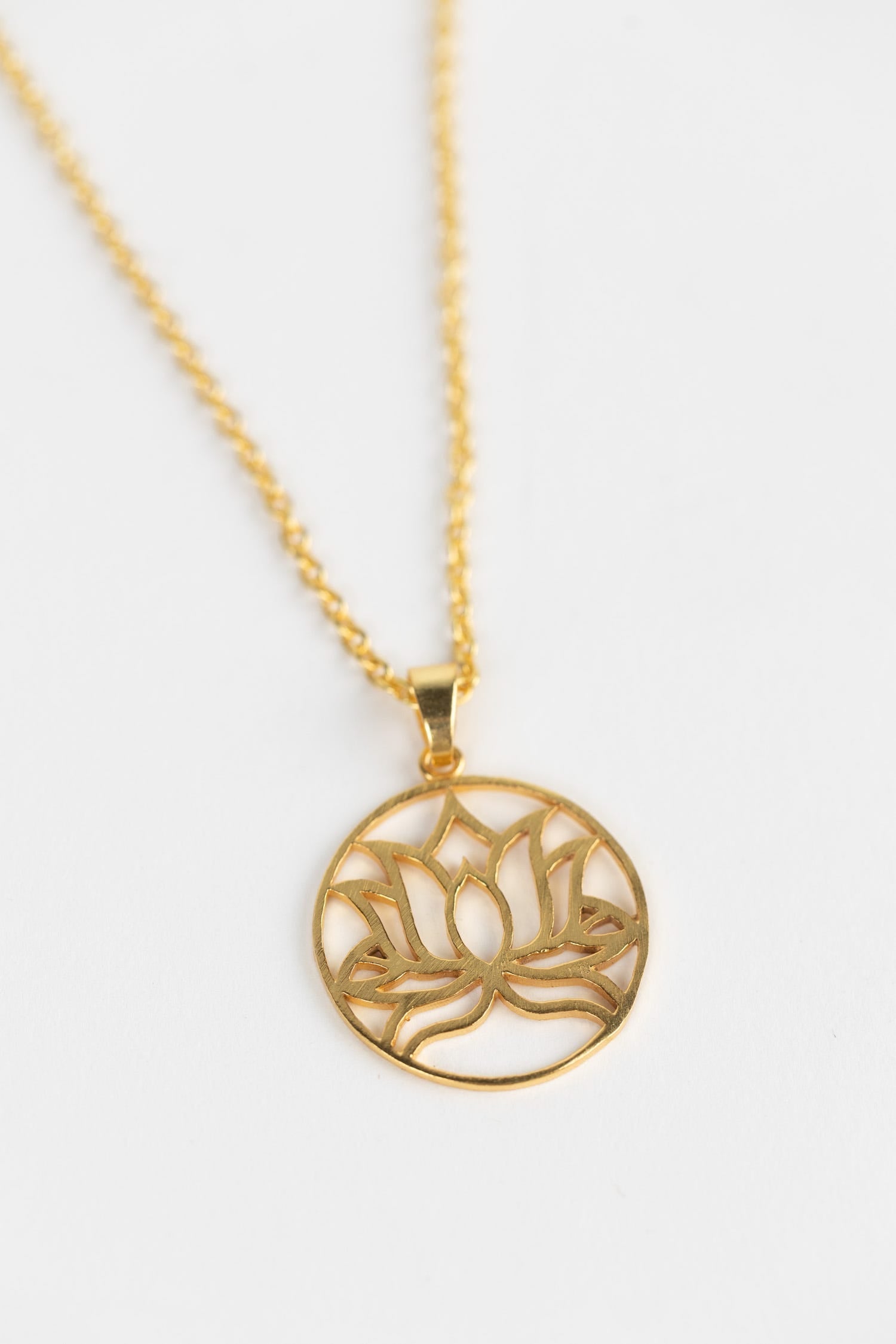 Necklace lotus pendant flash gold/metal 20L gold