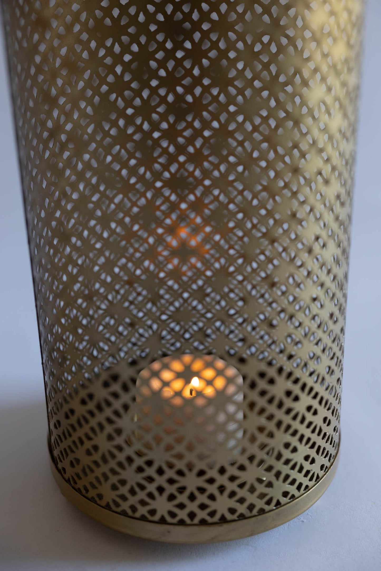 Lantern round w/turret iron 5.5Dx15H gold