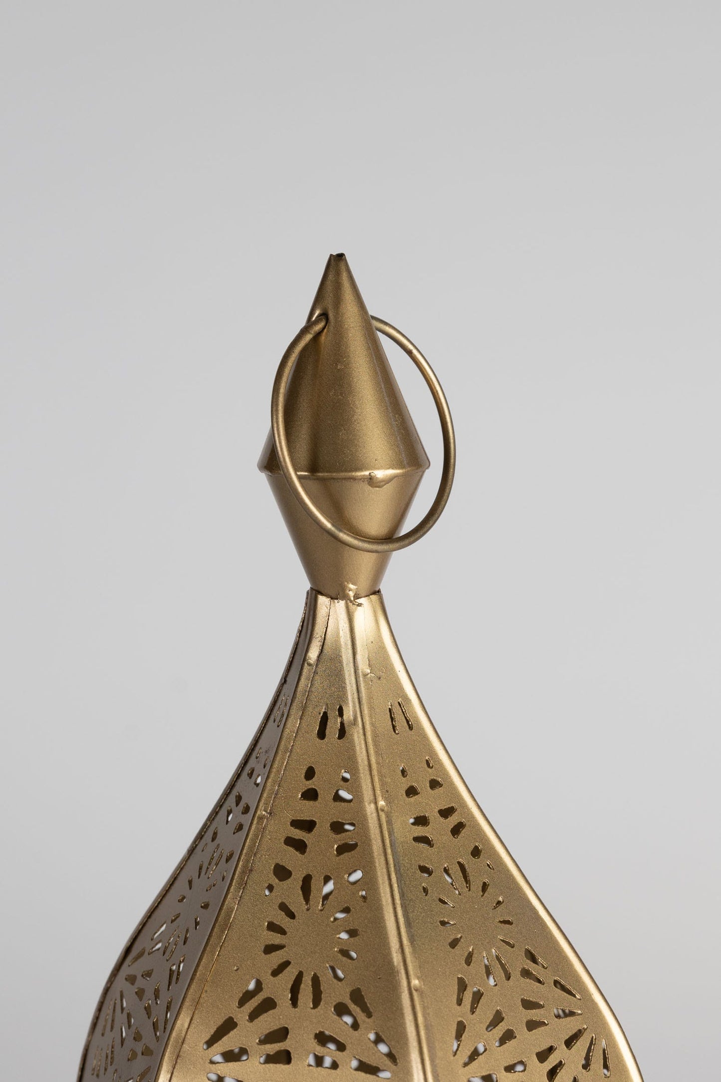 Lantern square w/minaret iron/glass 6sqx16H gold