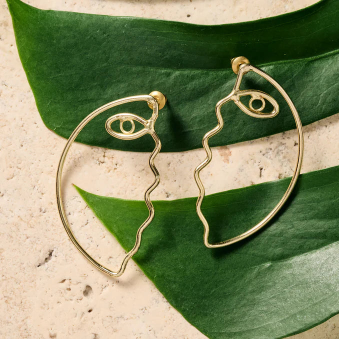 "Pikaso Profile" Wire Post Earrings