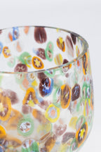 Candleholder confetti cheena glass 4.5Dx4H multi