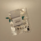 Earrings post rain drops patina/bone 2L teal/wht