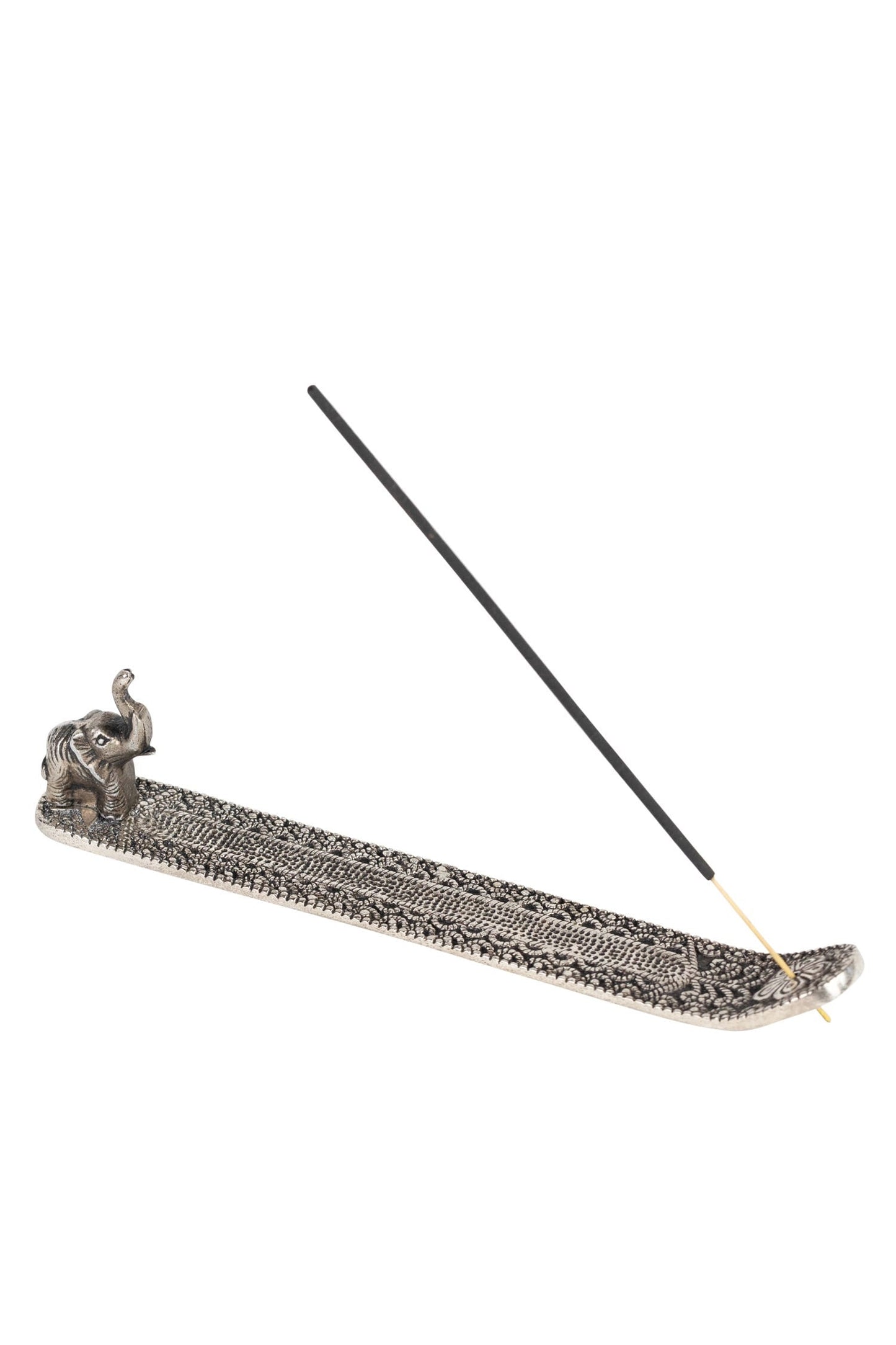 Incense holder w/elephant embossed metal 9L silv