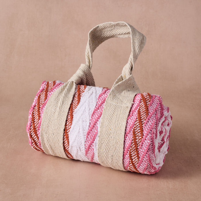 Garmee Upcycled Cotton Beach Blanket - Pink