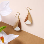"Theen" Acacia Wood and Resin Teardrop Earrings
