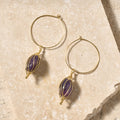 "Clarity" Amethyst Hoop Earrings