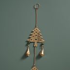Chime four trees recycled iron/glss 35L brss/grn
