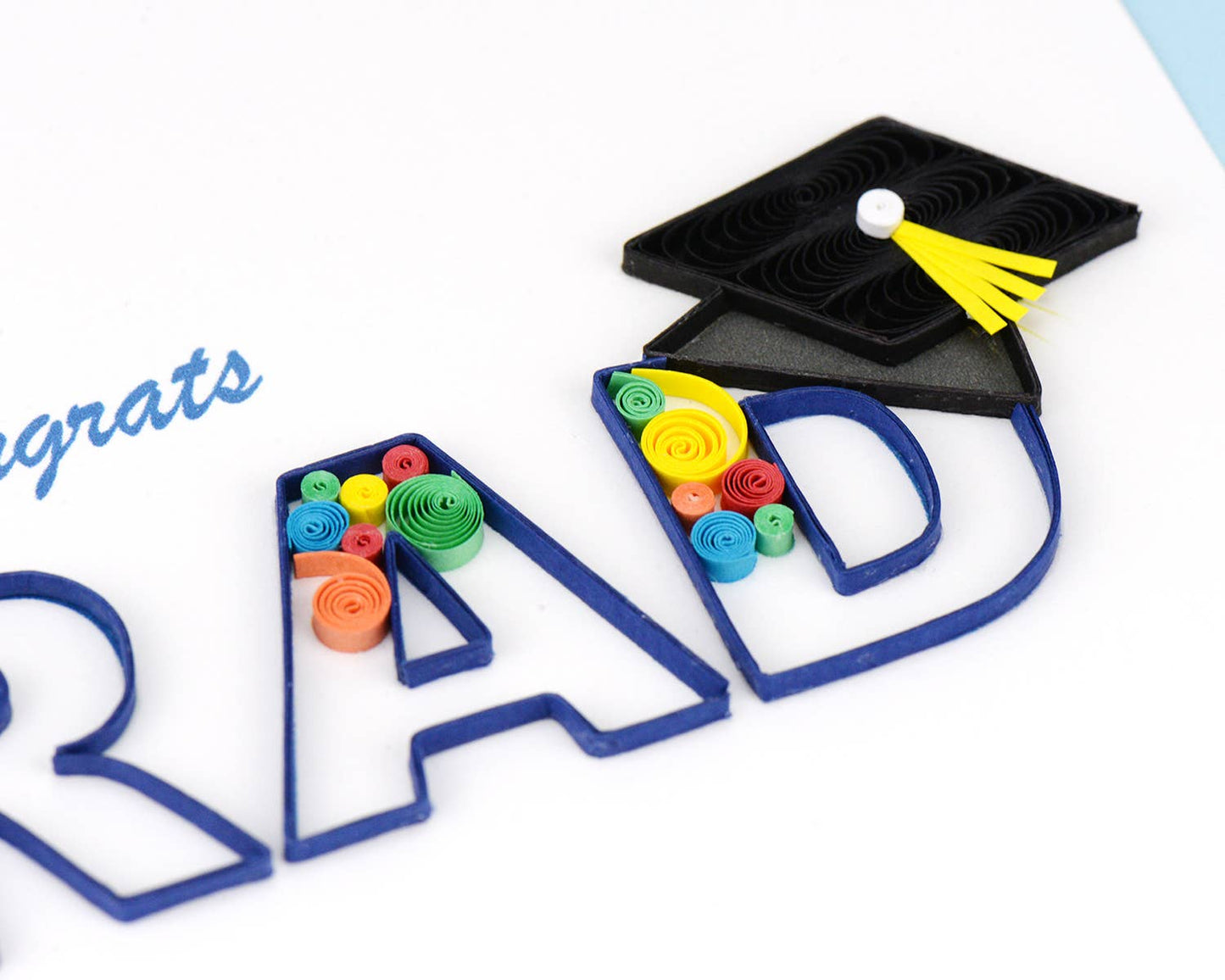 Quilled Greeting Card, "Congrats Grad Swirl"