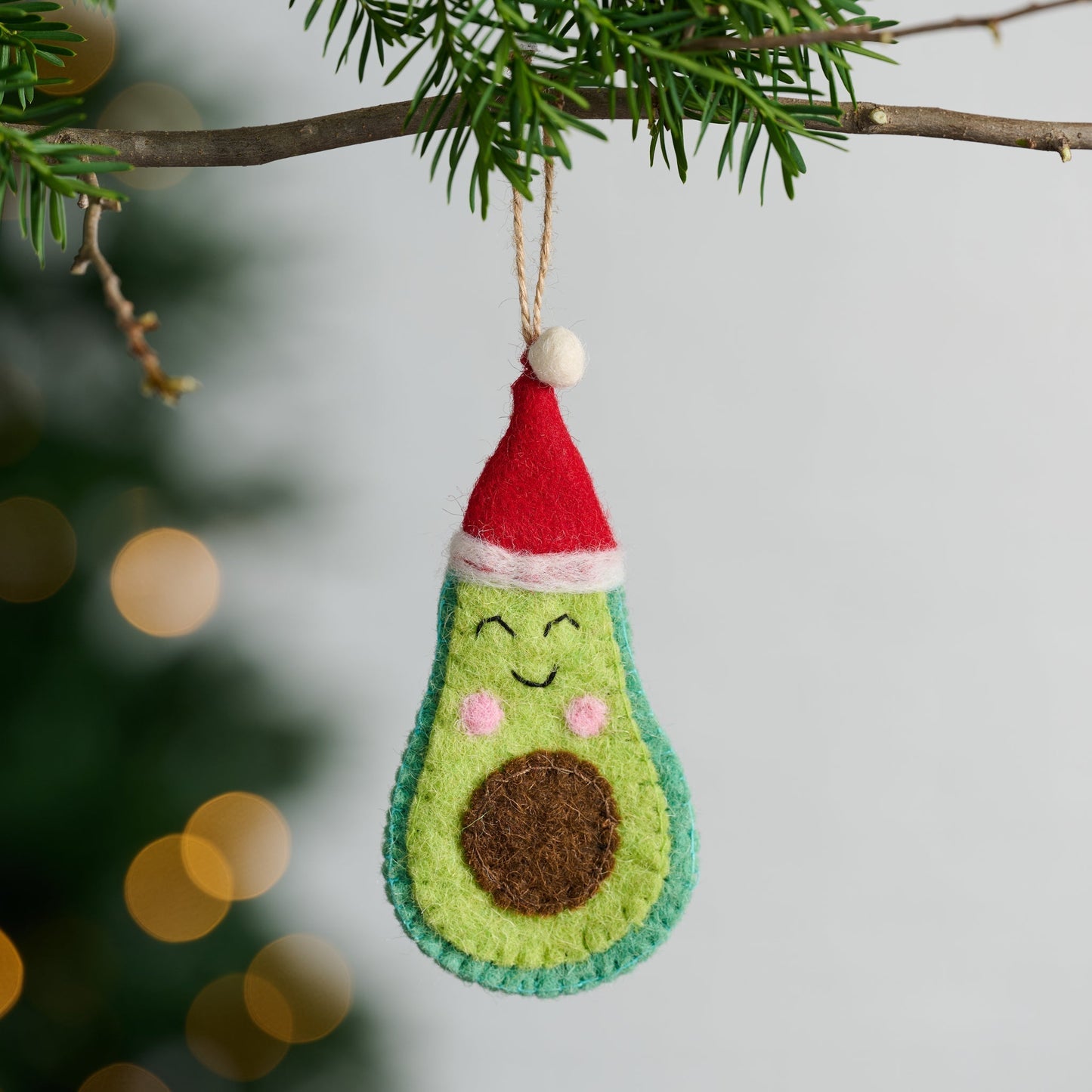 Ornament avocado M/3 wool felt 5H grn/rd/brn