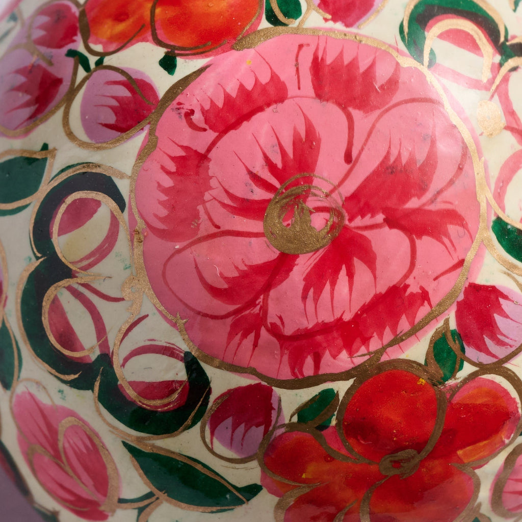 Ornament ball flrl M/3 pntd paper mache 2.5D multi