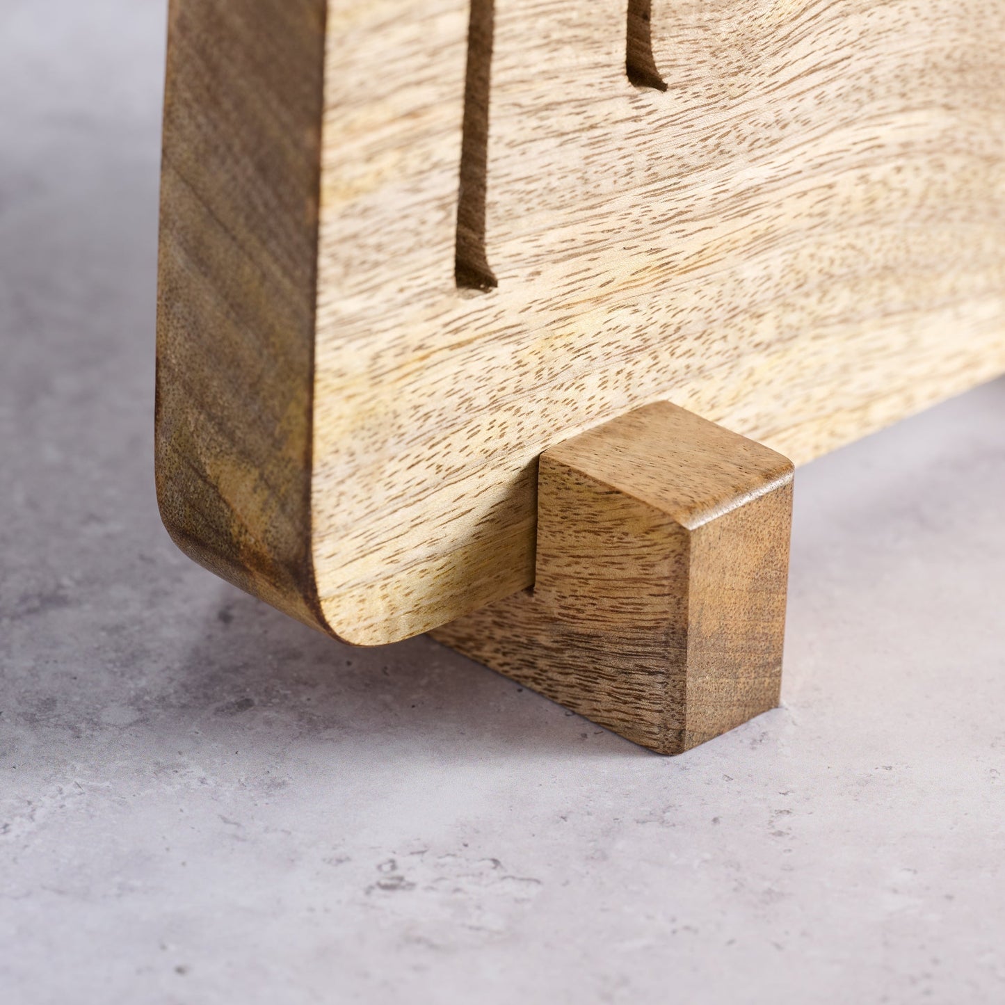 Menorah asymmetrical mango wd/steel 11Lx7.5H nat