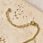 Necklace pendand rnd stone chip/br 22L gld/gry/brn