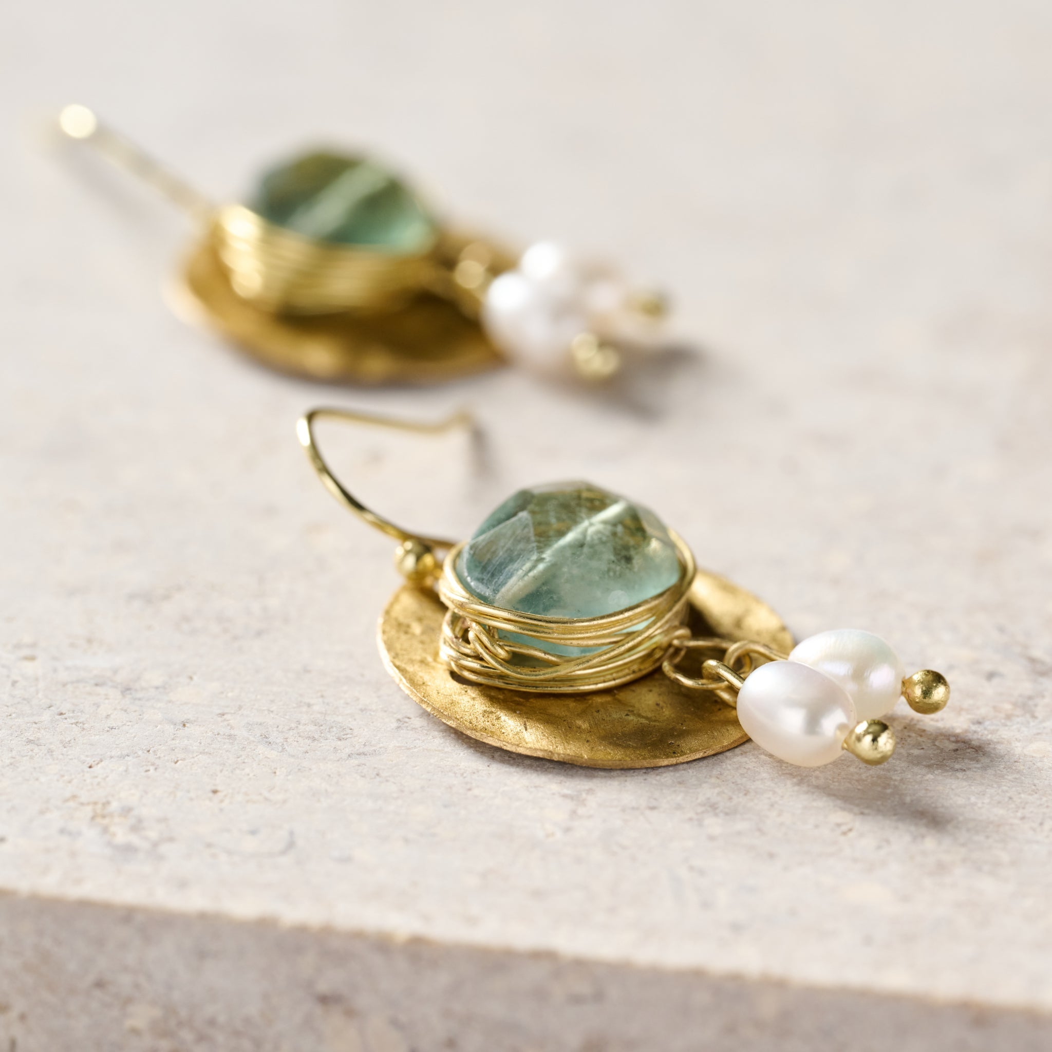 "Kabru" Brass Drop Earrings