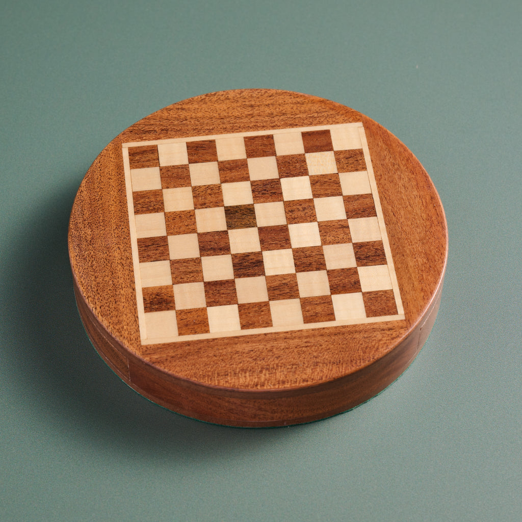 Chess round magnetic acacia/haldu wd 6D brn