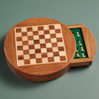Chess round magnetic acacia/haldu wd 6D brn