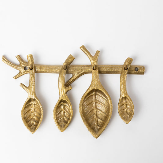 Measuring spoons s/4 branch/leaf alum 4-5Lx8W br