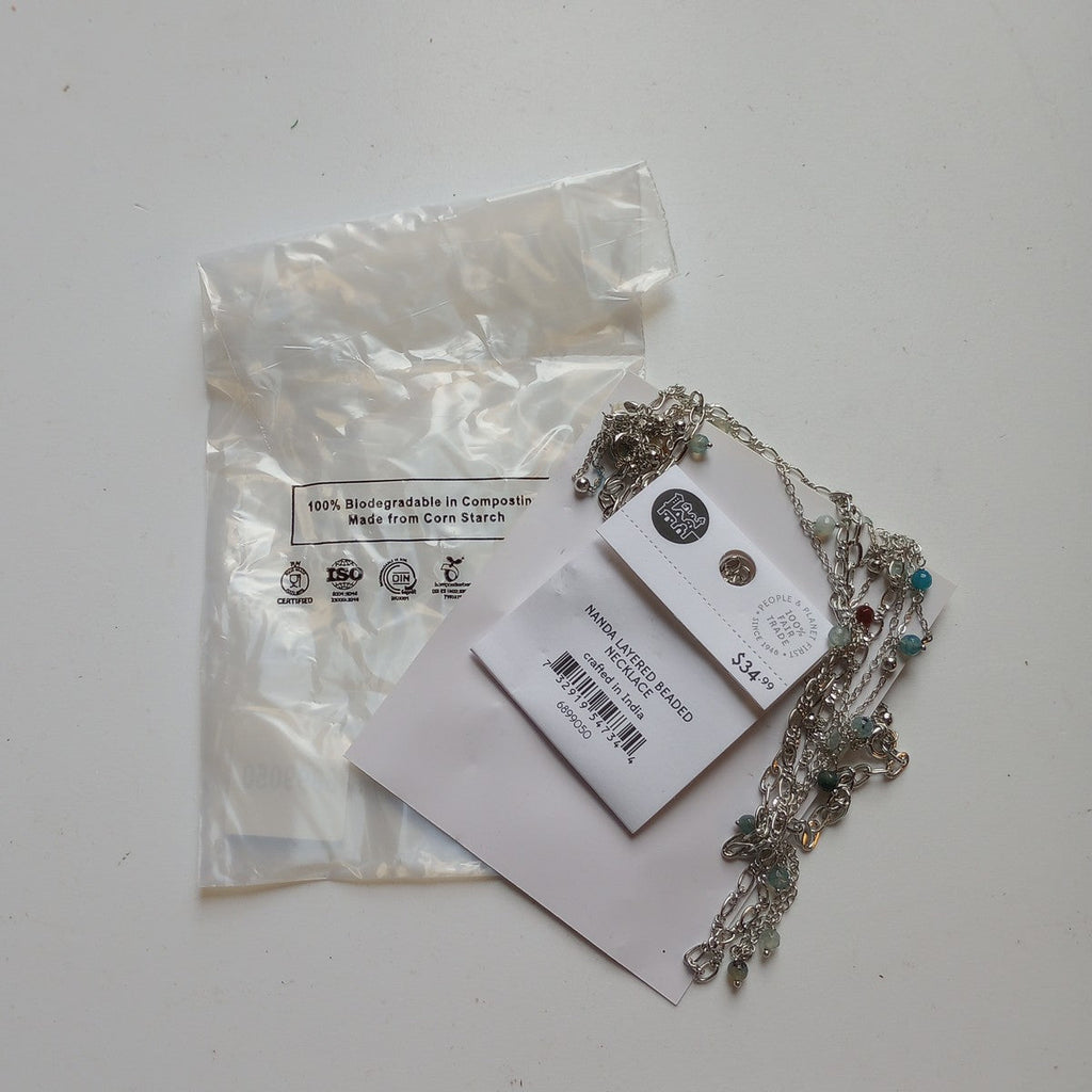Necklace convertible bd onyx stn/br 28L silv/multi