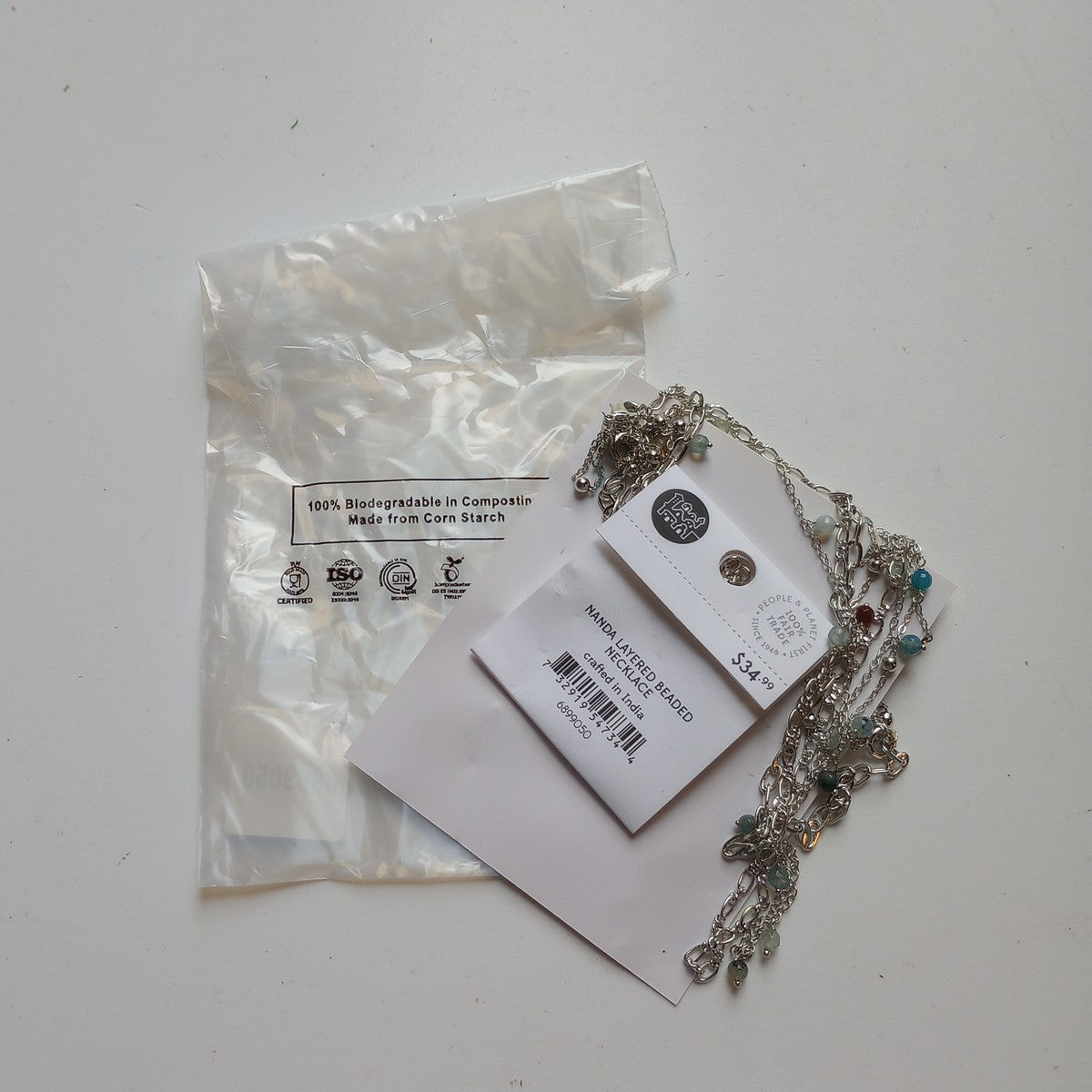 Necklace convertible bd onyx stn/br 28L silv/multi