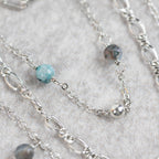 Necklace convertible bd onyx stn/br 28L silv/multi