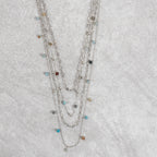 Necklace convertible bd onyx stn/br 28L silv/multi
