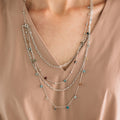 Necklace convertible bd onyx stn/br 28L silv/multi