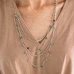 Necklace convertible bd onyx stn/br 28L silv/multi