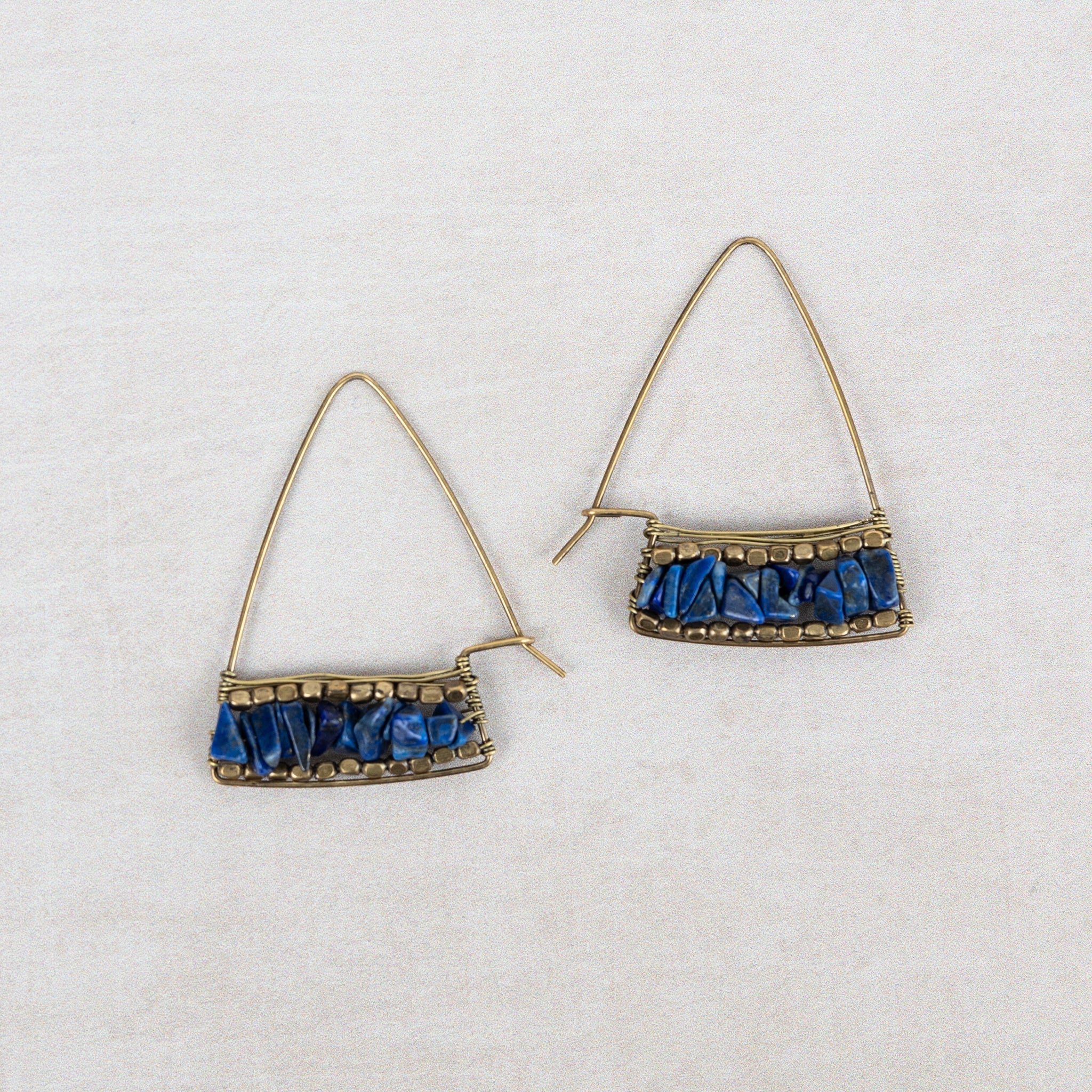 "Teja" Lapis Stone Earrings