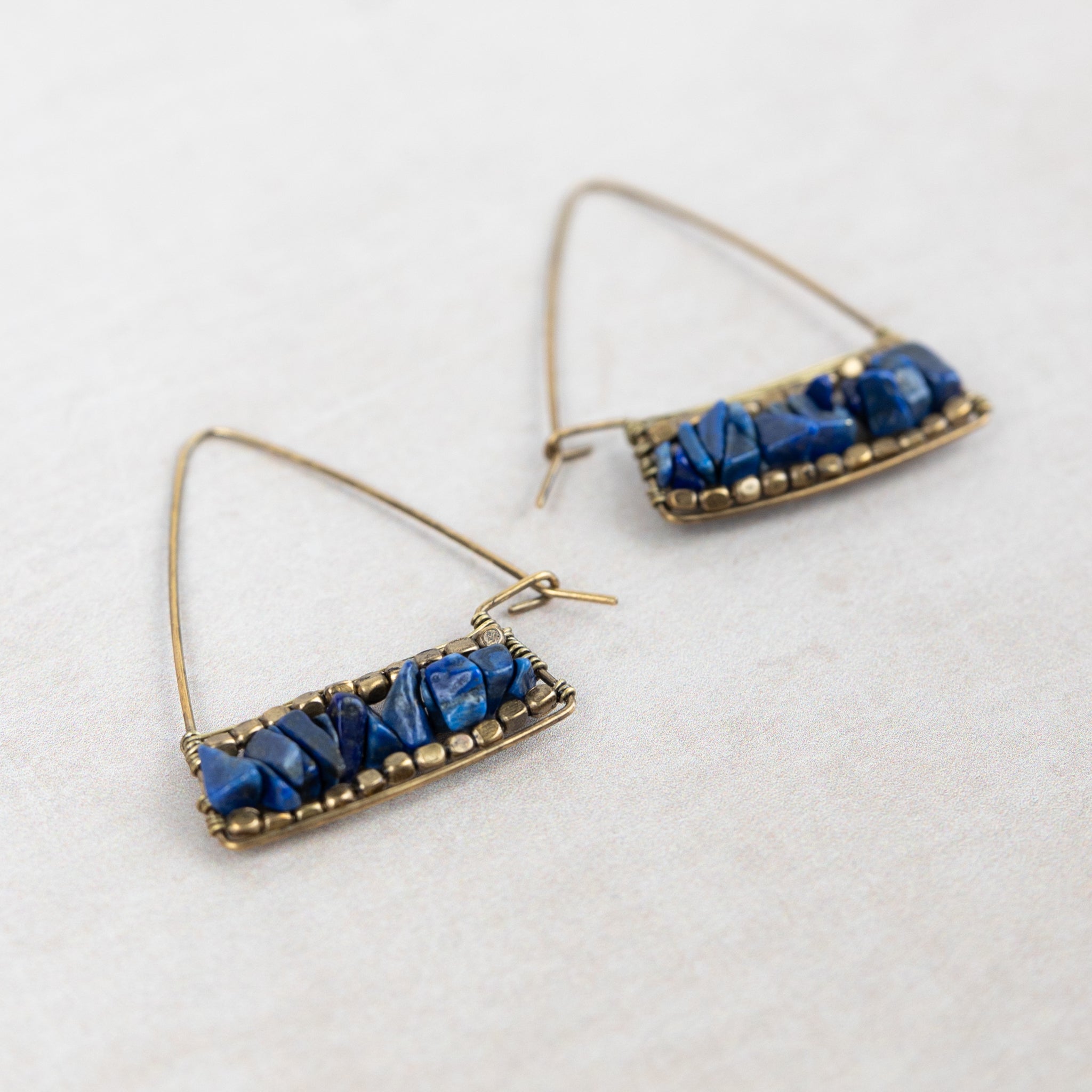 "Teja" Lapis Stone Earrings
