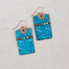 "Meena" Turqoise and Brass Earrings