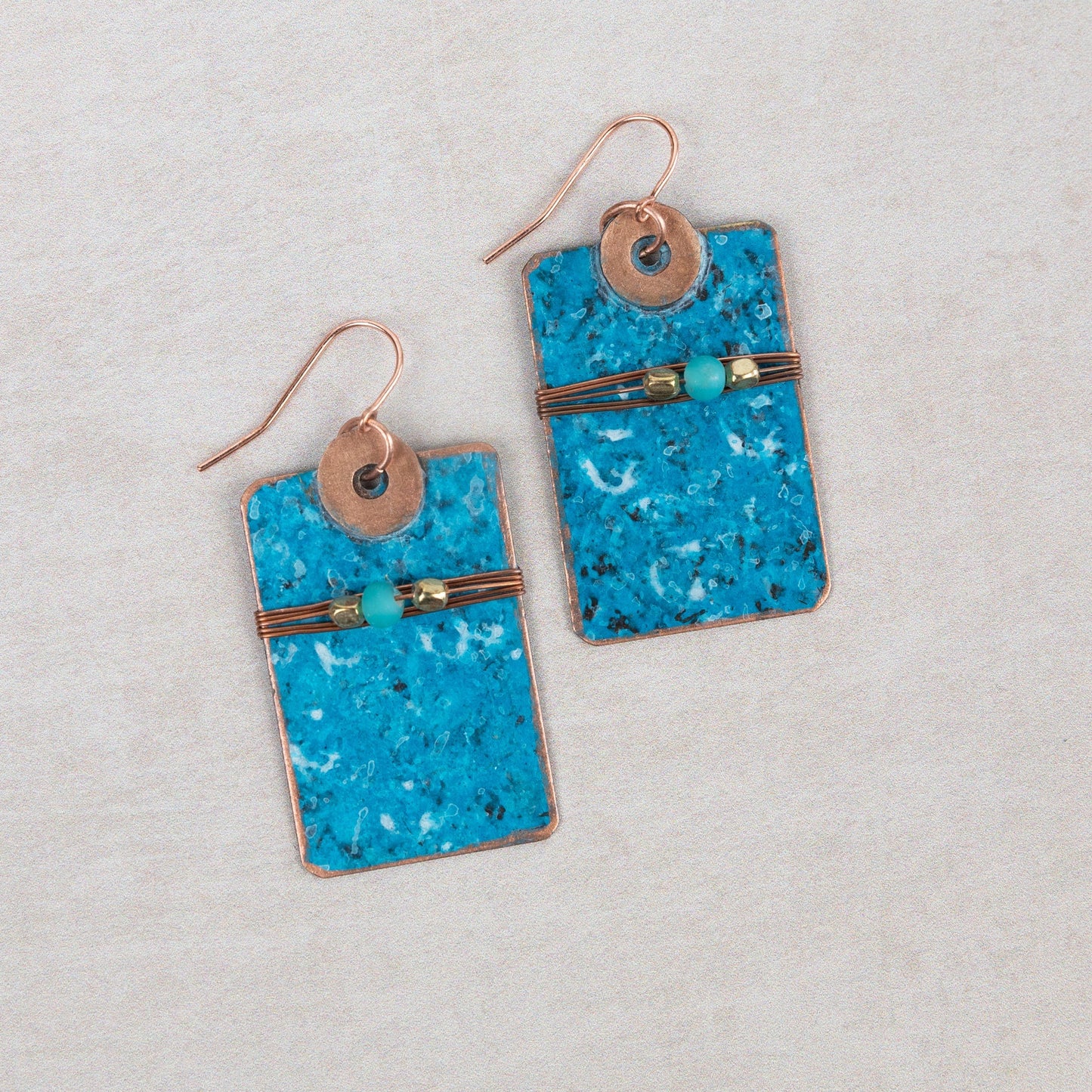 "Meena" Turqoise and Brass Earrings