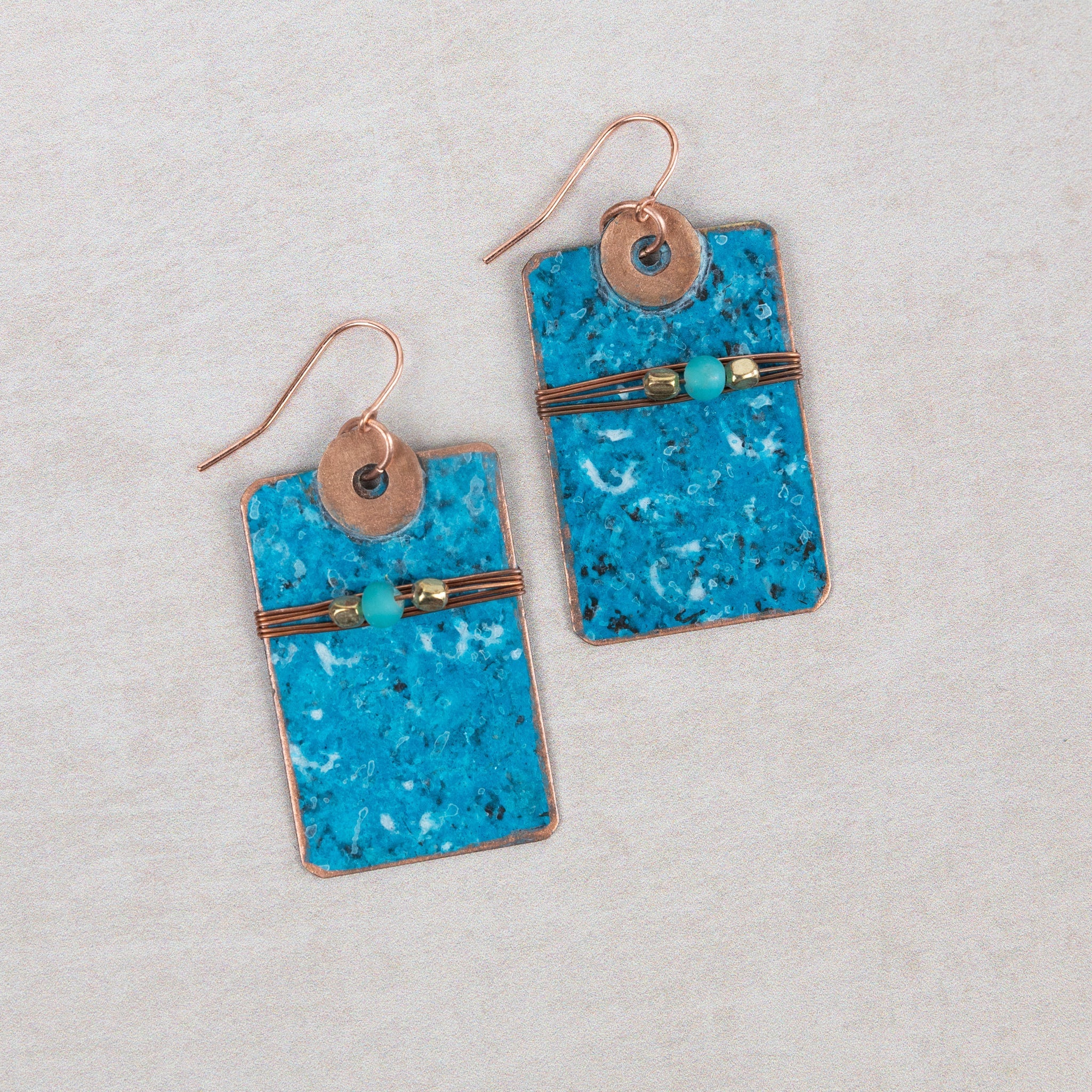 "Meena" Turqoise and Brass Earrings
