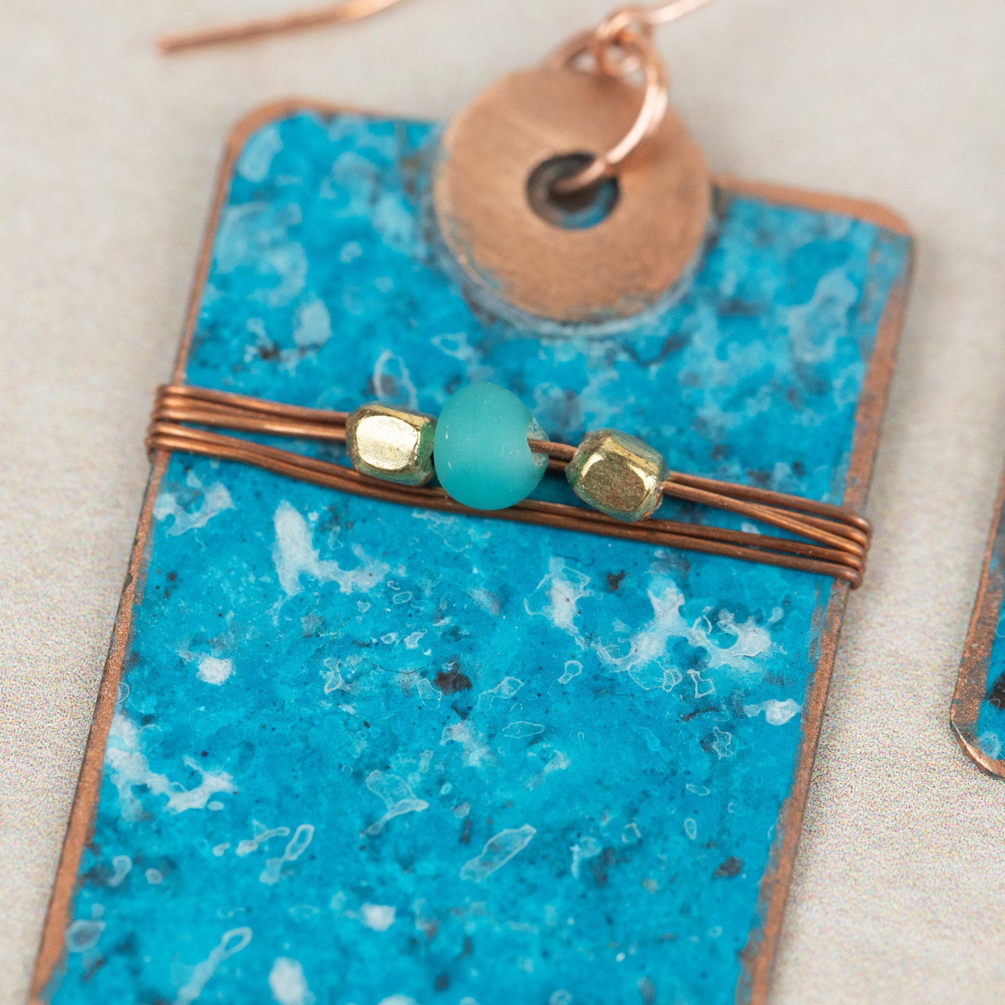 "Meena" Turqoise and Brass Earrings