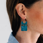 "Meena" Turqoise and Brass Earrings