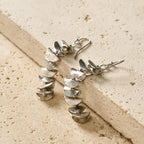 "Tarra Stacked" Silver Dangle Earrings