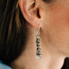 "Tarra Stacked" Silver Dangle Earrings