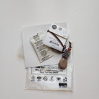 Necklace pend chips clay/stn/lthr 27L brn/multi