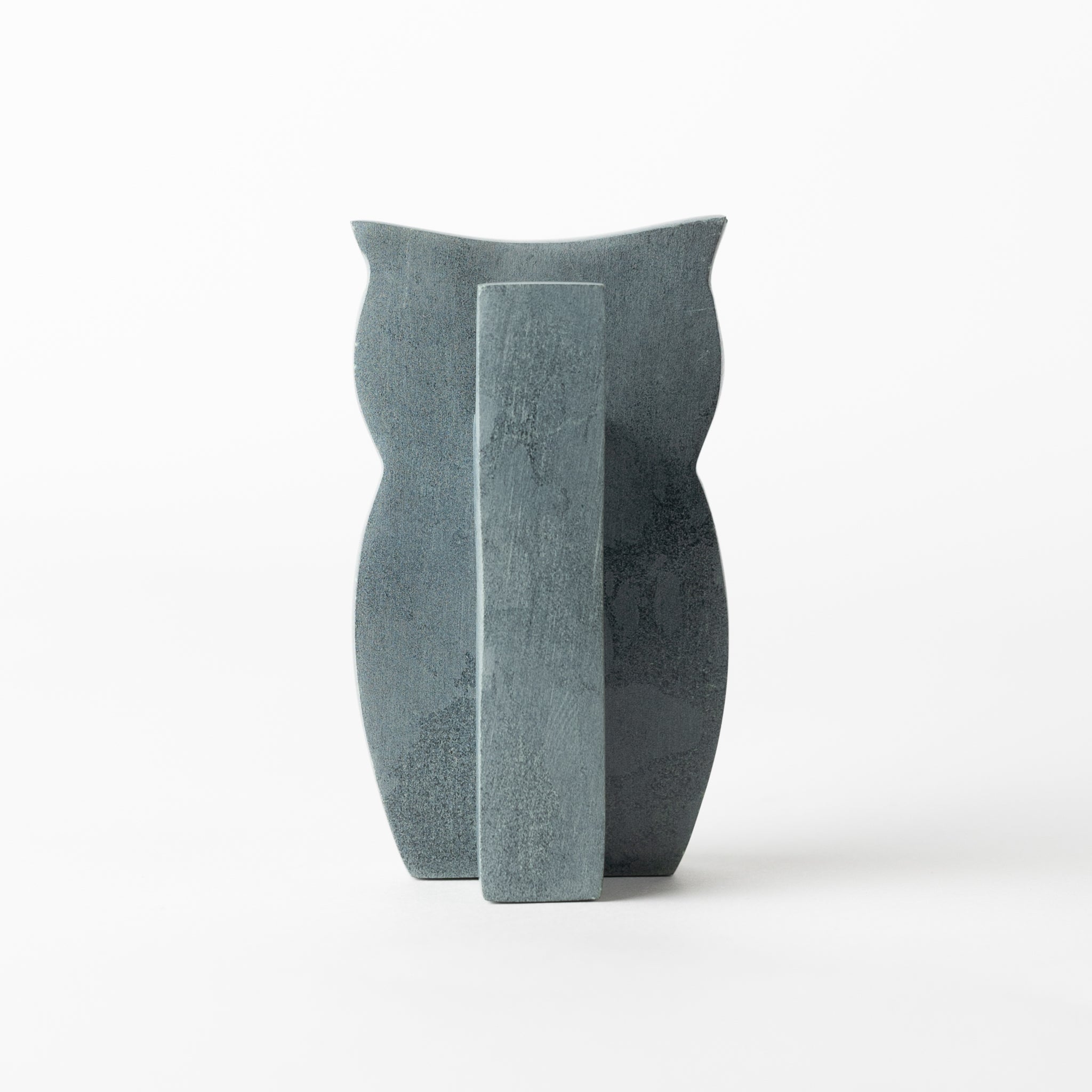 Eyeglass holder owl palewa stone 2.5Wx4.5H gray